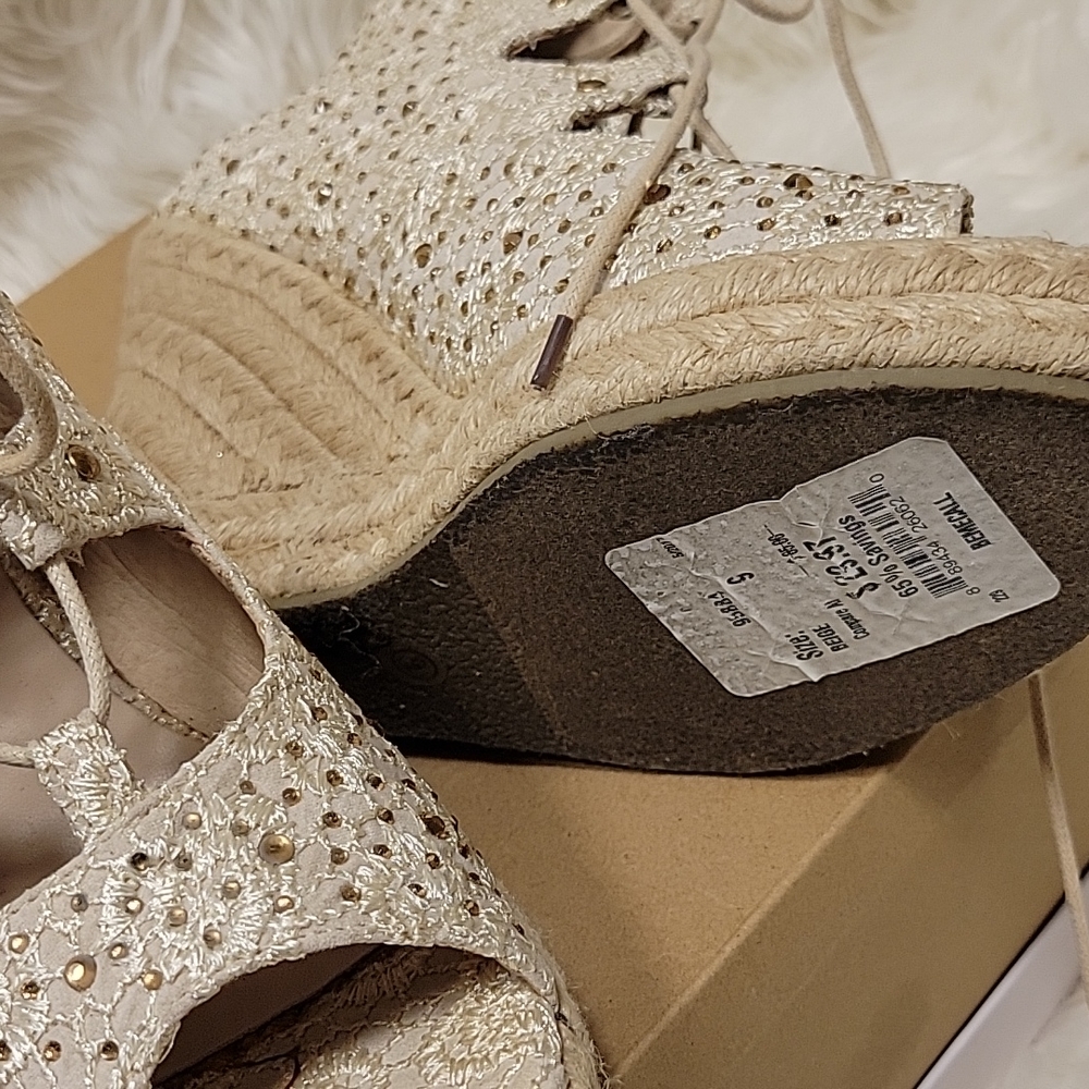 Catherine Malandrino Women's Cream Espadrilles Bemecall Wedge Shoe Size 9 - Picture 4 of 5
